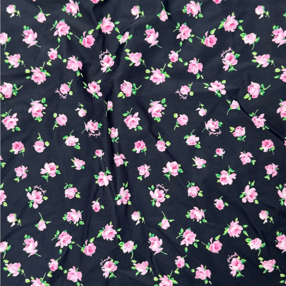 PiNK Victoria’s Secret Black Roses Swim Cover Up Skirt Medium - Picture 5 of 7